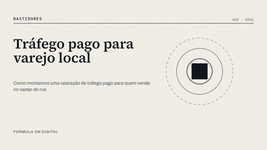 Diagrama de raio de alcance concêntrico com um ponto de venda no centro e faixas de distância decrescente